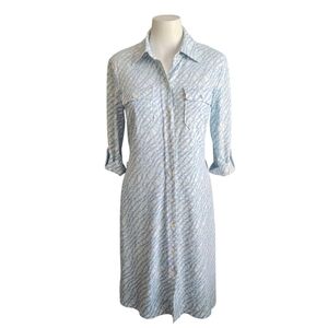 J. McLaughlin Rope Shirt Dress Roll Tab Sleeves XS Nautical Summer Preppy Career